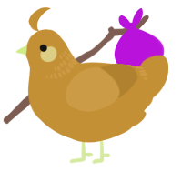 A gold chicken with a neck-band pattern