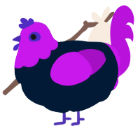A tumblr and amethyst chicken with a head pattern