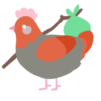A ash and vermilion chicken with a head pattern
