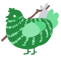 A viridian and spring chicken with a bar pattern