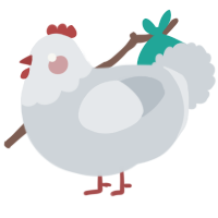 A mist chicken with a head pattern