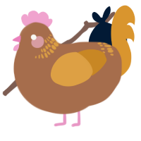 A brown and orange chicken with a neck-band pattern