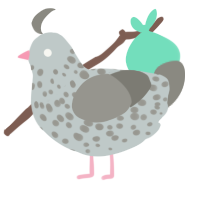 A silver and ash chicken with a speckle pattern