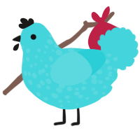 A aqua chicken with a speckle pattern
