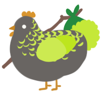 A grey and lime chicken with a half-lace pattern
