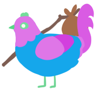 A sky and orchid chicken with a head pattern