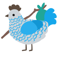 Amsonia, a mist and sky chicken with a lace pattern