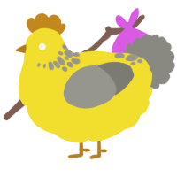 A yellow and ash chicken with a neck-speckle pattern