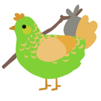 A grass and honey chicken with a half-lace pattern