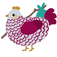 A mist and maroon chicken with a lace pattern