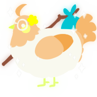 A white and beige chicken with a head pattern