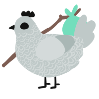 A silver chicken with a double-lace pattern