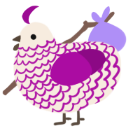 A cream and plum chicken with a lace pattern