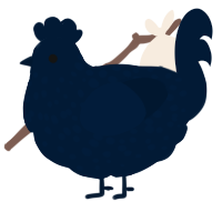 A tumblr chicken with a speckle pattern