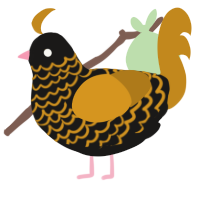 Black Gold, a sable and ochre chicken with a lace pattern
