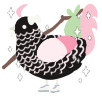 A sable and rose chicken with a lace pattern