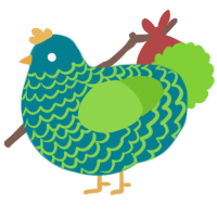 A sea and grass chicken with a lace pattern