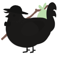A sable chicken with a neck-speckle pattern