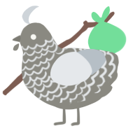 A ash and mist chicken with a lace pattern