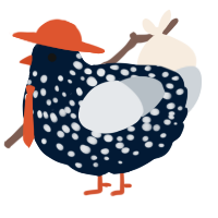 A tumblr and mist chicken with a speckle pattern