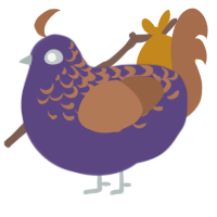 A overcast and brown chicken with a half-lace pattern