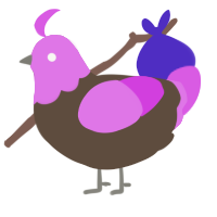 A bark and orchid chicken with a head pattern