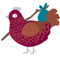 A maroon and russet chicken with a lace pattern