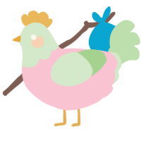 A rose and gluppy chicken with a head pattern