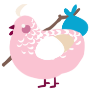 A rose and cream chicken with a half-lace pattern