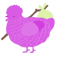 A orchid chicken with a lace pattern
