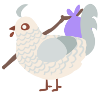A cream and silver chicken with a lace pattern