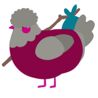 A maroon and ash chicken with a head pattern