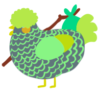 A ash and apple chicken with a lace pattern