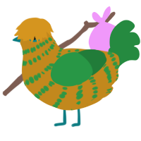 (unnamed), a ochre and viridian chicken with a bar pattern