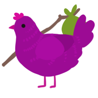 A plum chicken with a half-bar pattern