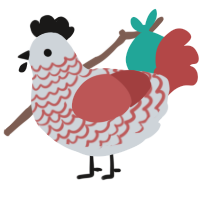 A mist and red chicken with a lace pattern