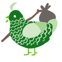 A leaf and gluppy chicken with a lace pattern