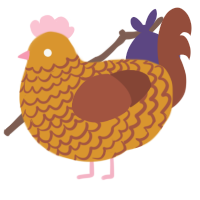 A orange and russet chicken with a lace pattern