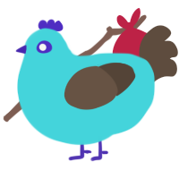 A aqua and bark chicken