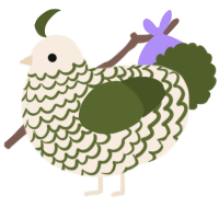 A cream and olive chicken with a lace pattern