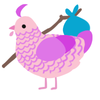 A rose and orchid chicken with a lace pattern
