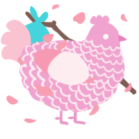 A pink and rose chicken with a lace pattern