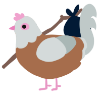 A brown and silver chicken with a head pattern