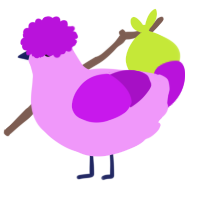 A lavender and amethyst chicken