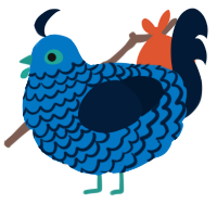A sapphire and tumblr chicken with a lace pattern