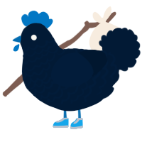 A tumblr chicken with a lace pattern