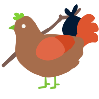 A brown and vermilion chicken