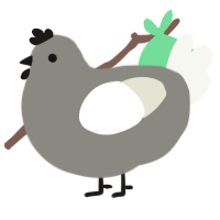 A ash and white chicken