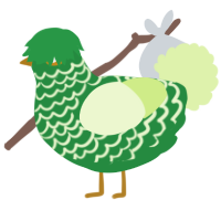 A viridian and apple chicken with a lace pattern
