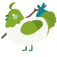 A white and chartreuse chicken with a head pattern